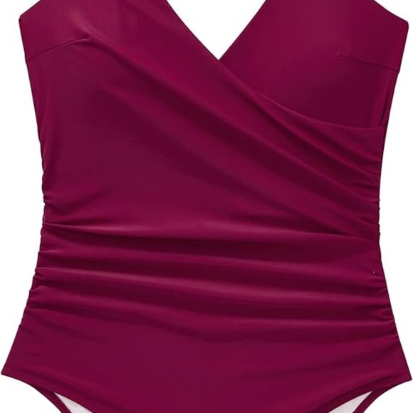 SUUKSESS Women Sexy Wrap Push Up One Piece Swimsuit Tummy Control Size Large - Picture 5 of 8